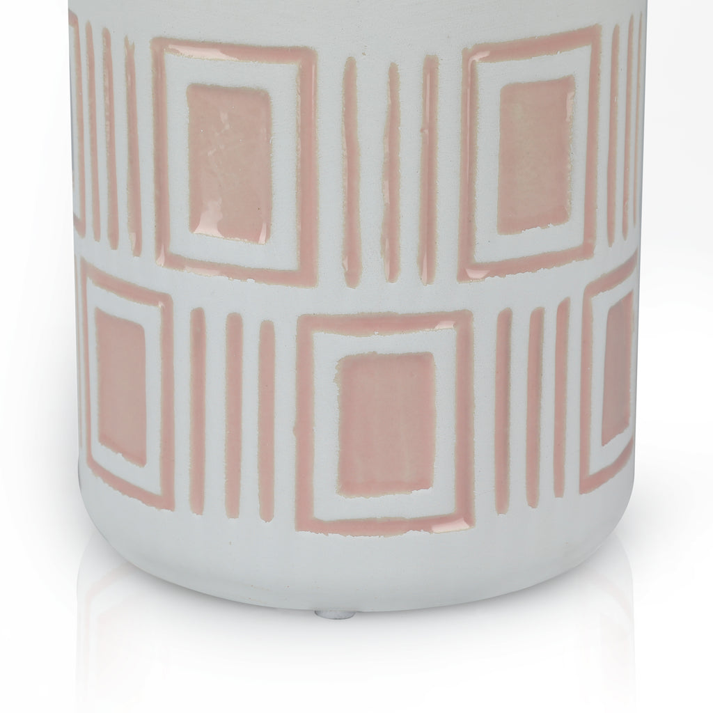 White & Pink Ceramic Vase (A+D)