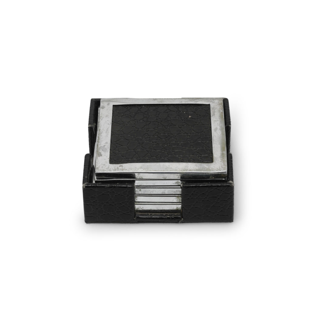 Faux Snake Skin & Chrome Coaster Set (A+D)