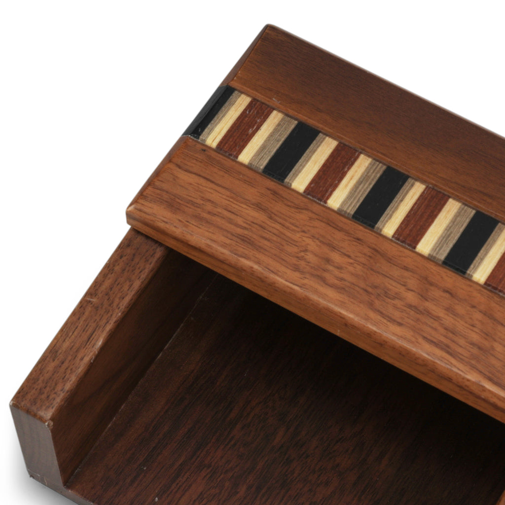 Small Striped Wood Note Tray