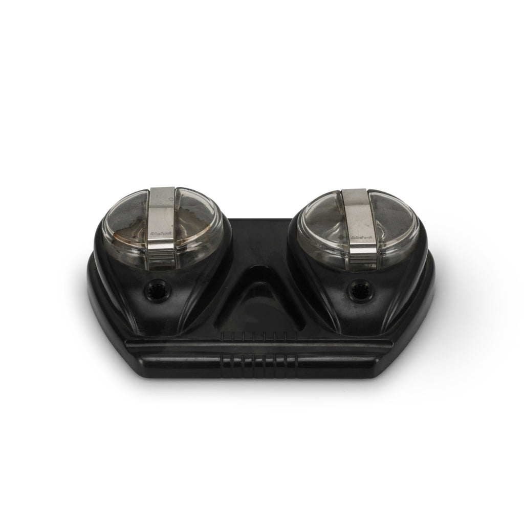 Black Double Fountain Pen Holder w/ Inkwells