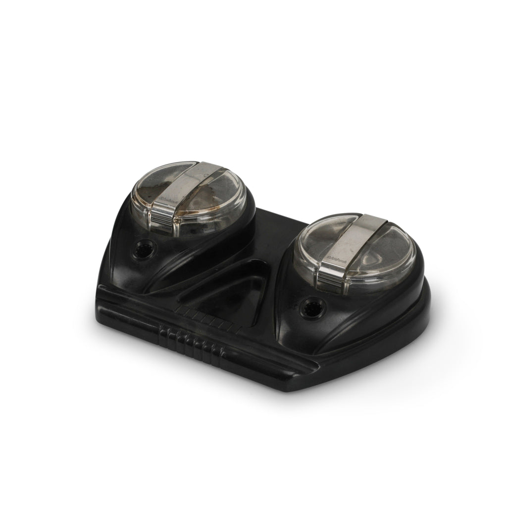Black Double Fountain Pen Holder w/ Inkwells