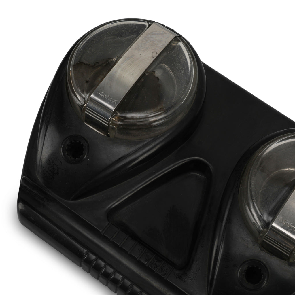 Black Double Fountain Pen Holder w/ Inkwells