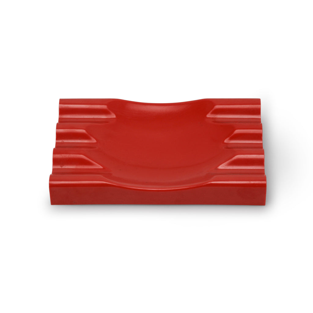 Red Wavy Soap Tray
