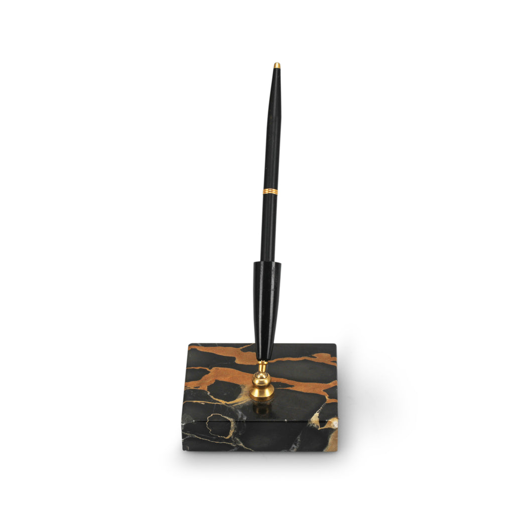 Black & Gold Marble Pen Holder