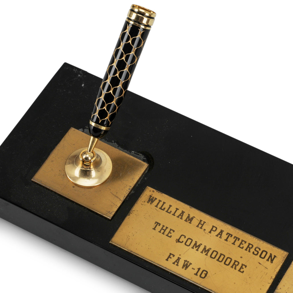 Black / Brass Double Pen Holder