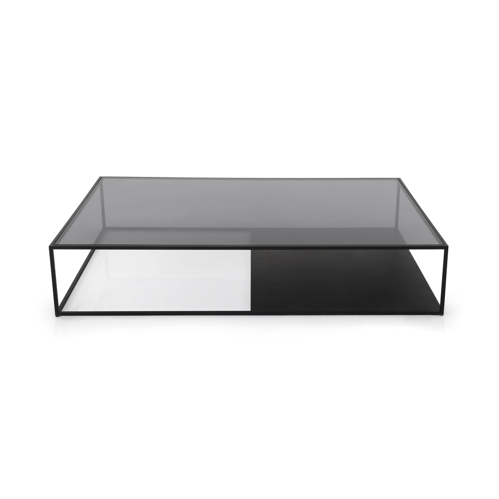 Black Metal & Glass Coffee Table
