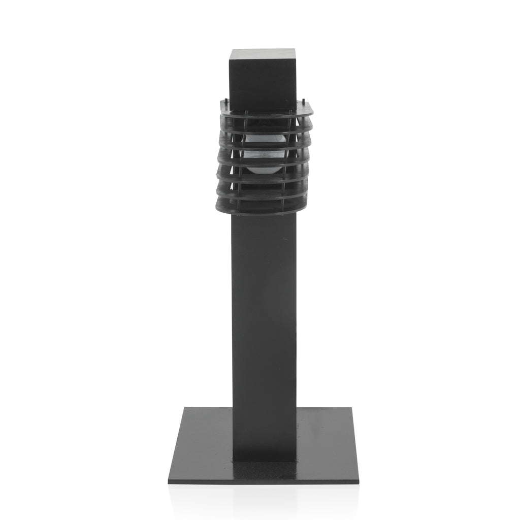 Black Outdoor Caged Walkway Lamp