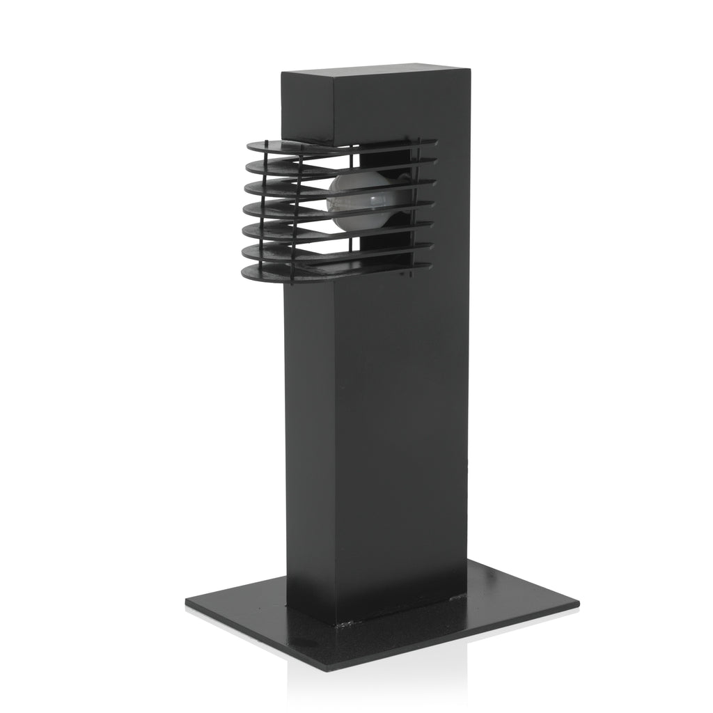 Black Outdoor Caged Walkway Lamp