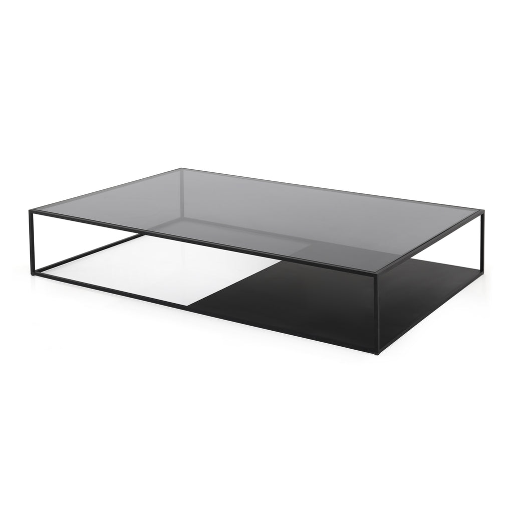 Black Metal & Glass Coffee Table