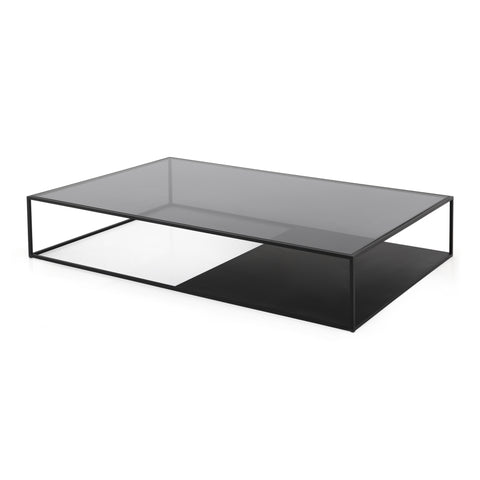 Black Metal & Glass Coffee Table