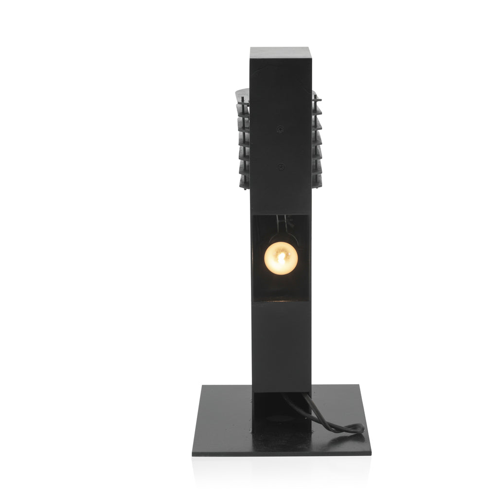 Black Outdoor Caged Walkway Lamp