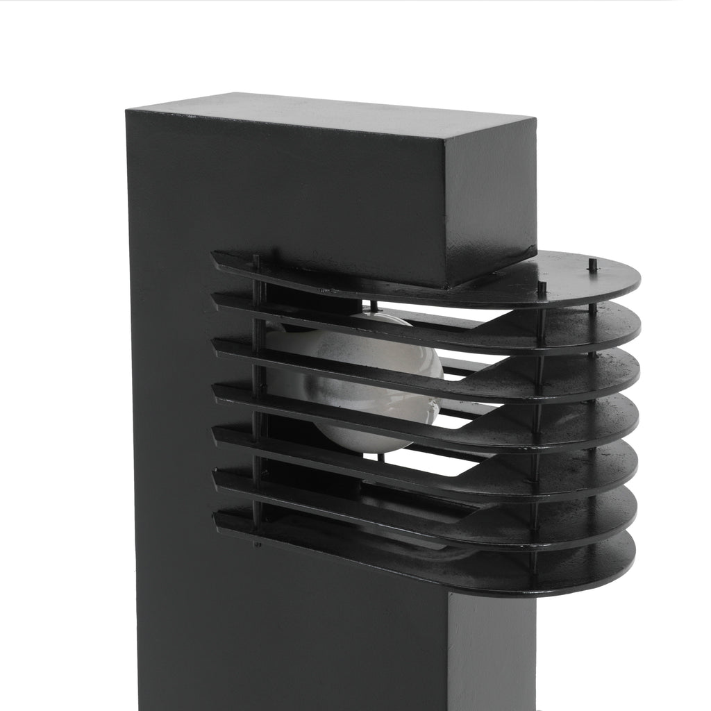 Black Outdoor Caged Walkway Lamp