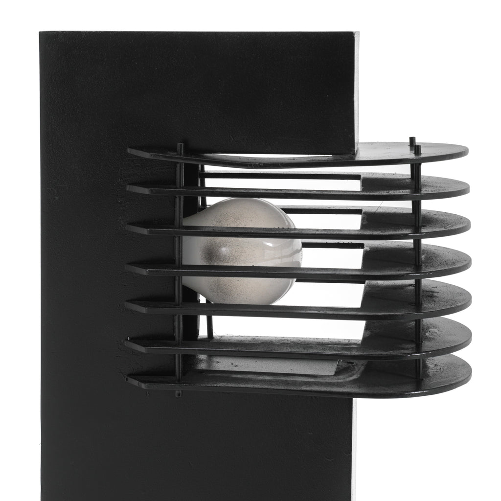 Black Outdoor Caged Walkway Lamp