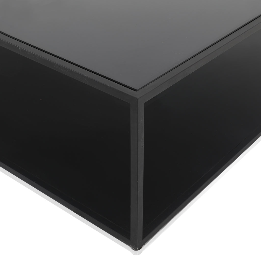 Black Metal & Glass Coffee Table