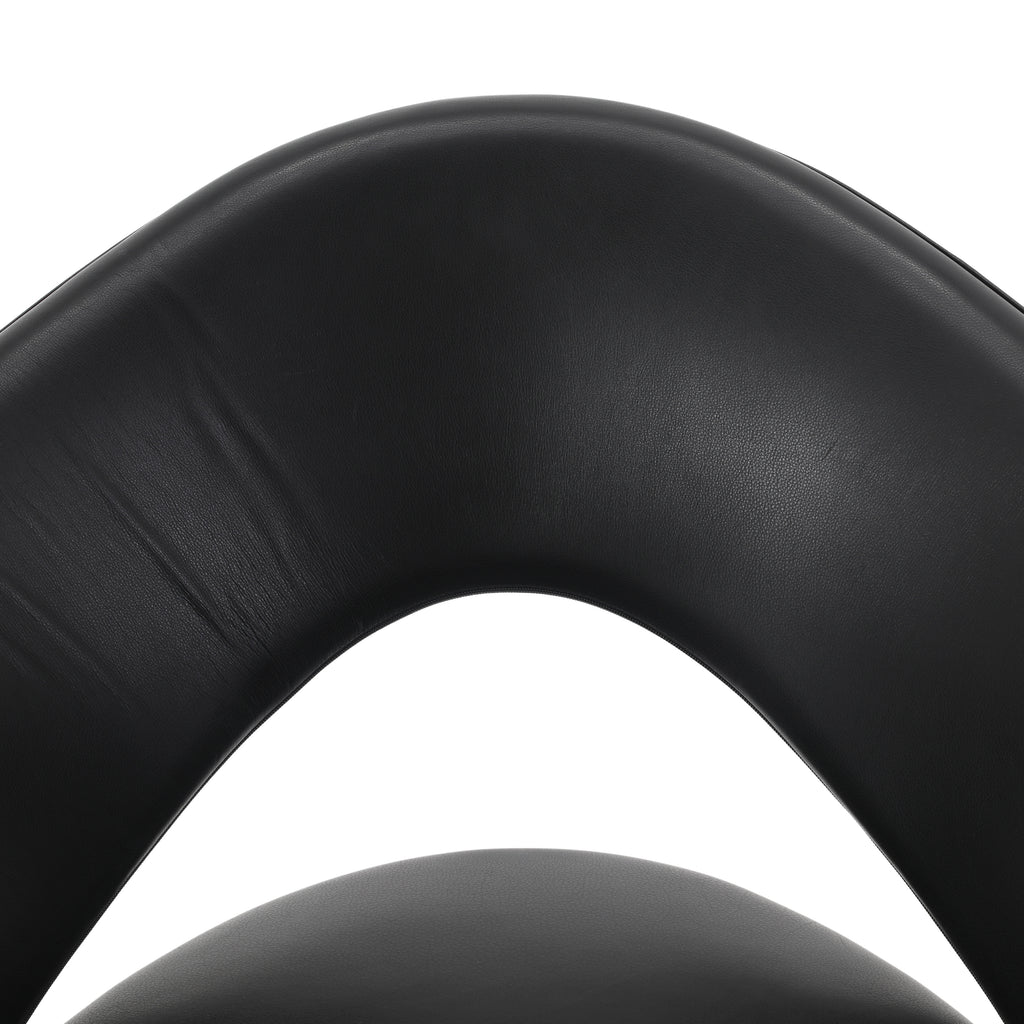 Black Leather Three Leg Chair