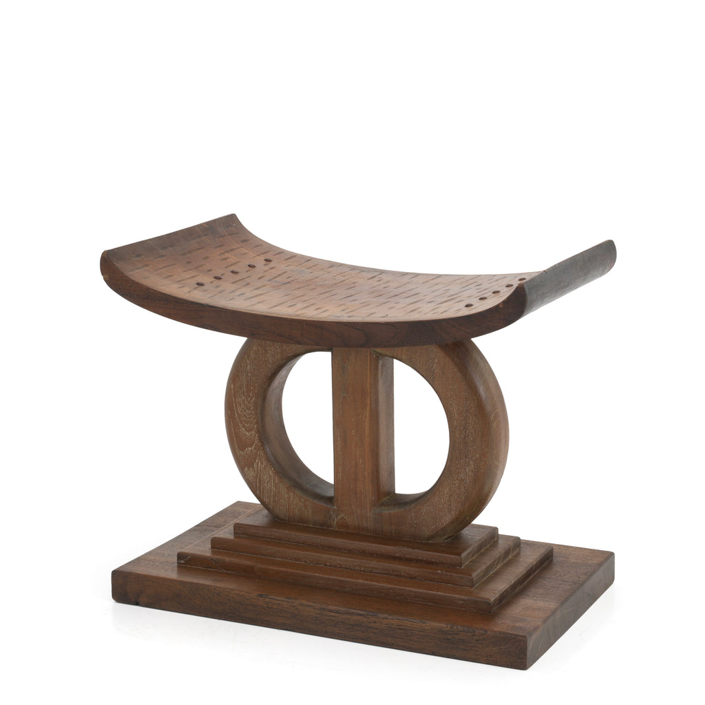 Wood Stool on Rectangular Base
