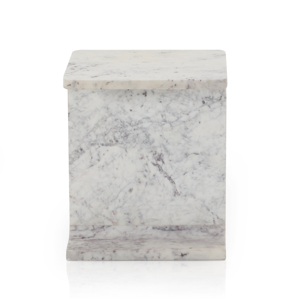 White / Grey Marble End Table