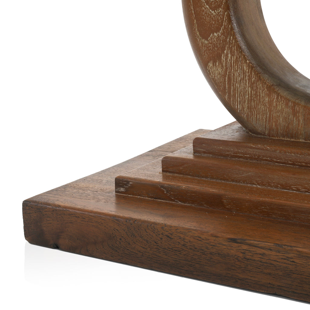 Wood Stool on Rectangular Base