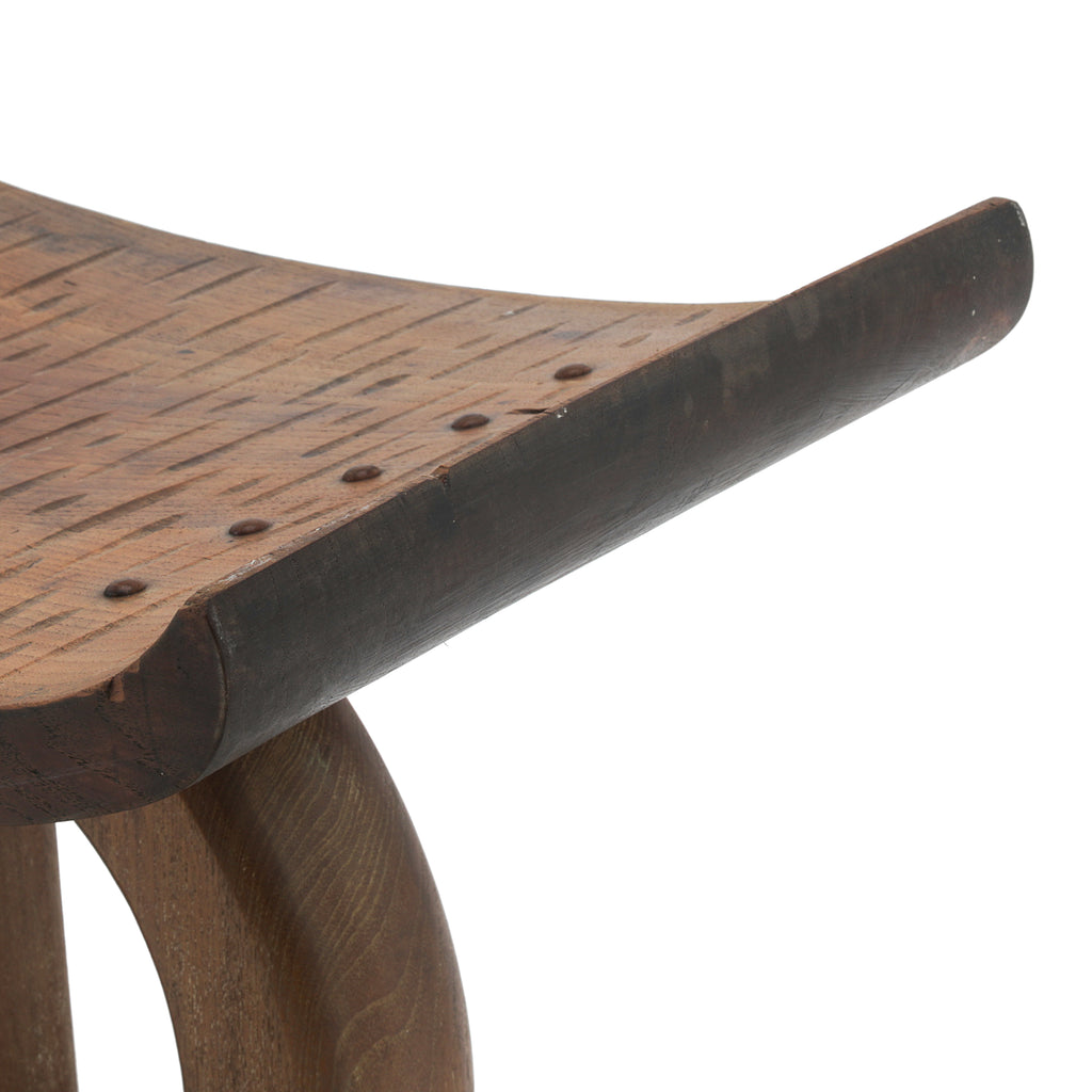Wood Stool on Rectangular Base