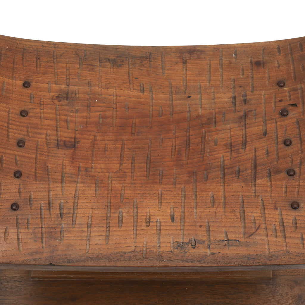 Wood Stool on Rectangular Base