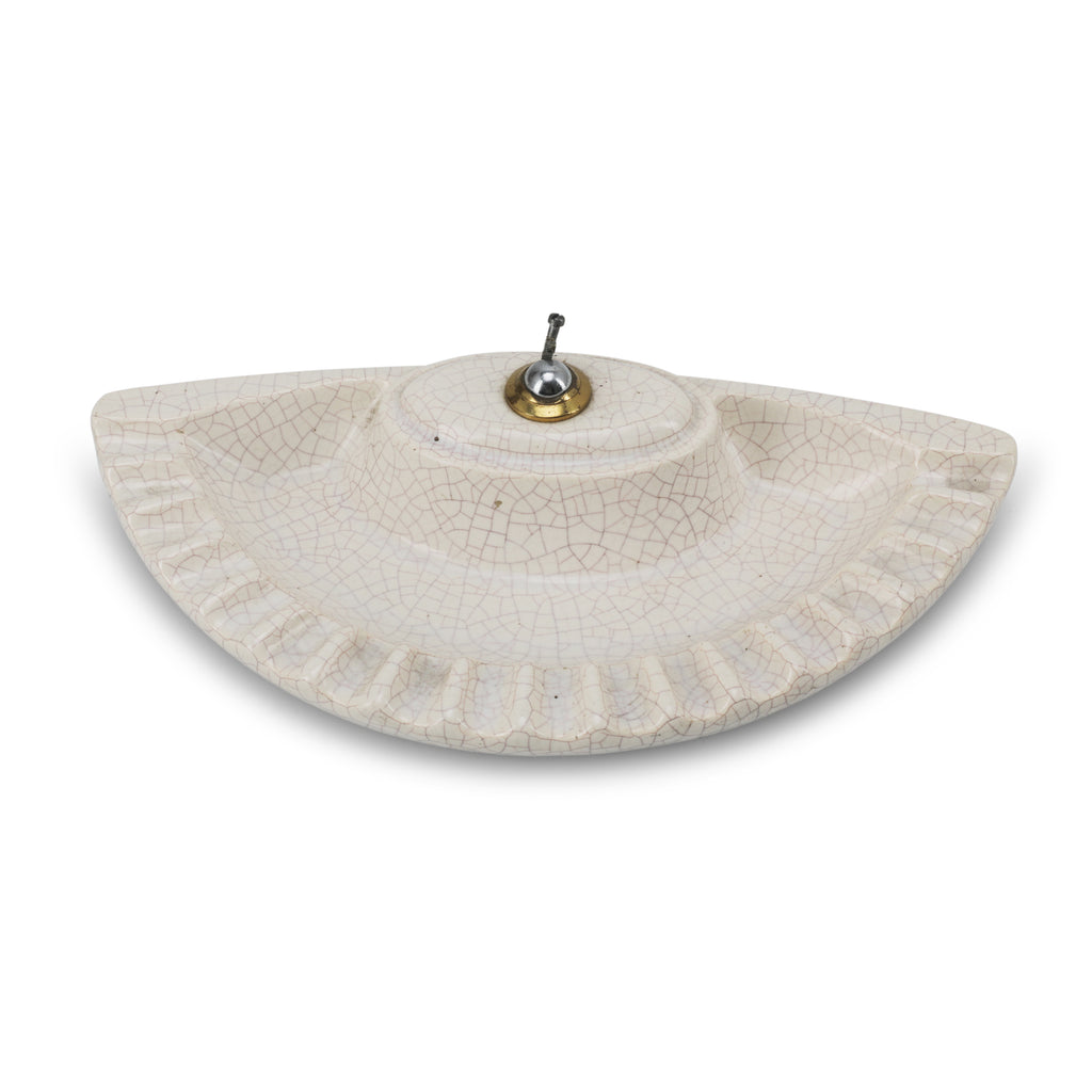 White Ceramic Semi Circle Ashtray