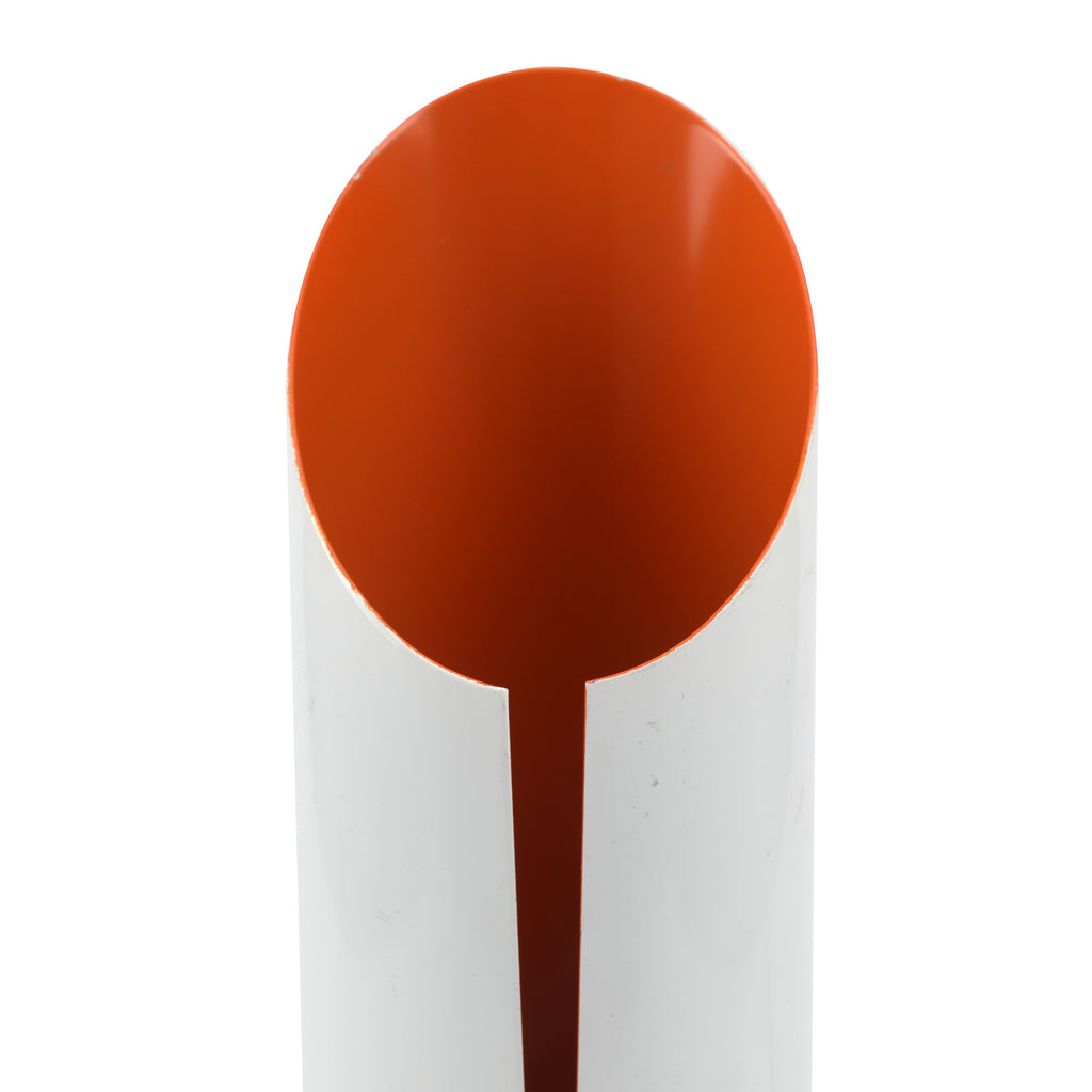 White Cylinder Table Lamp with Orange Interior
