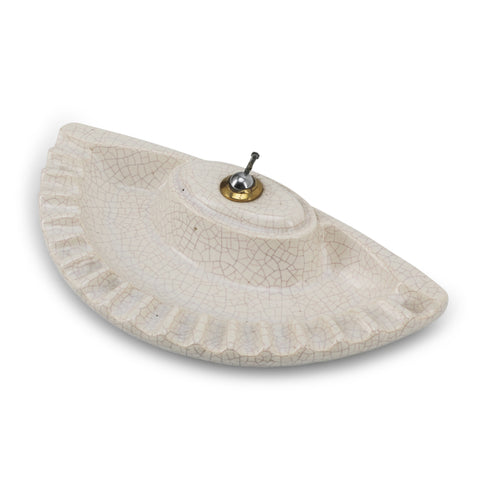 White Ceramic Semi Circle Ashtray