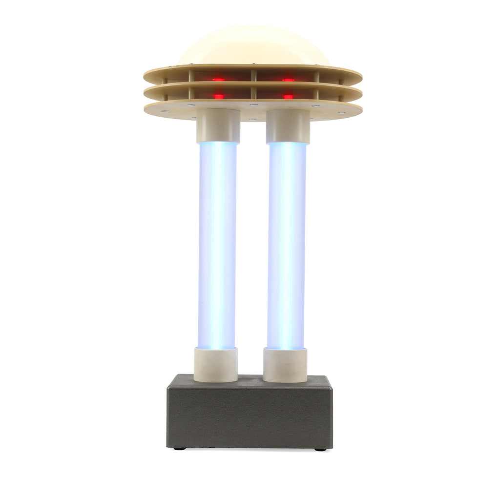 Sci-Fi Futuristic Table Lamp With Blue Columns