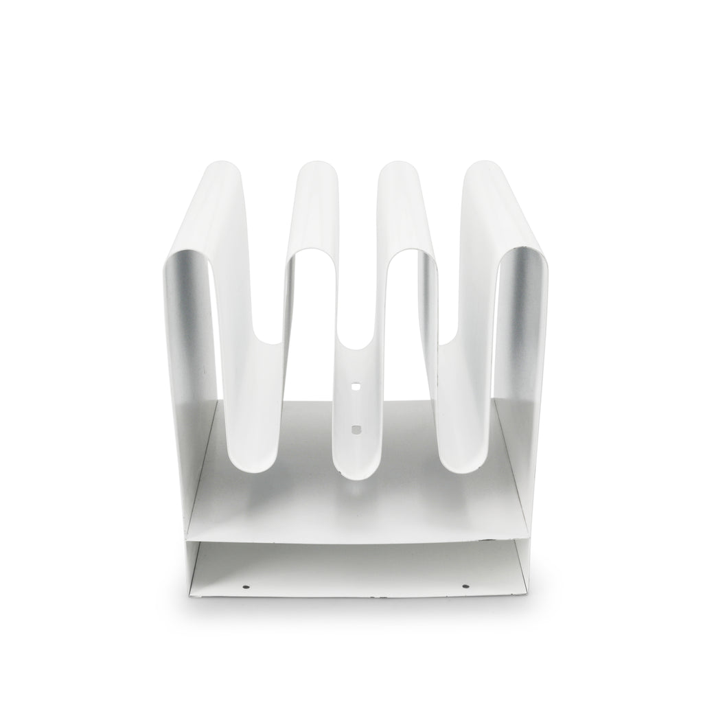 White Metal Magazine Rack