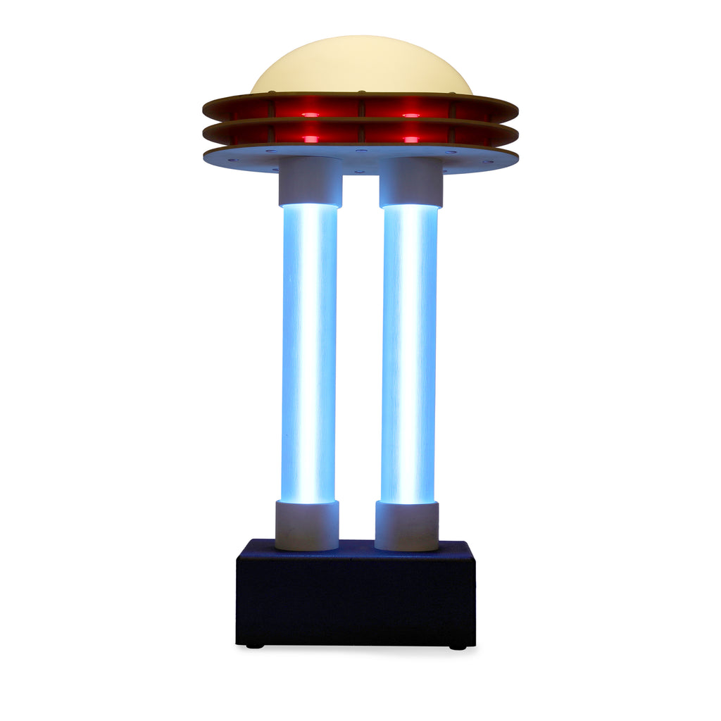 Sci-Fi Futuristic Table Lamp With Blue Columns