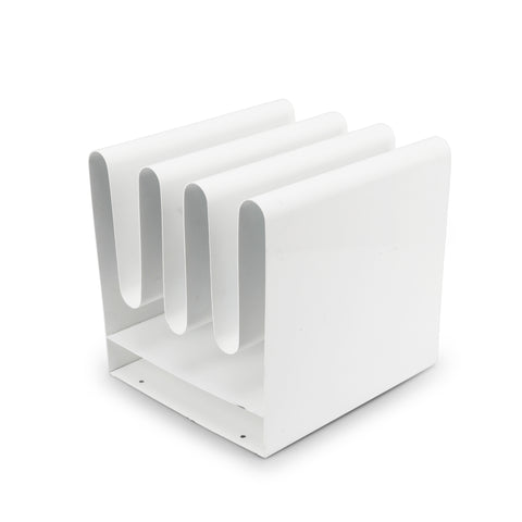 White Metal Magazine Rack