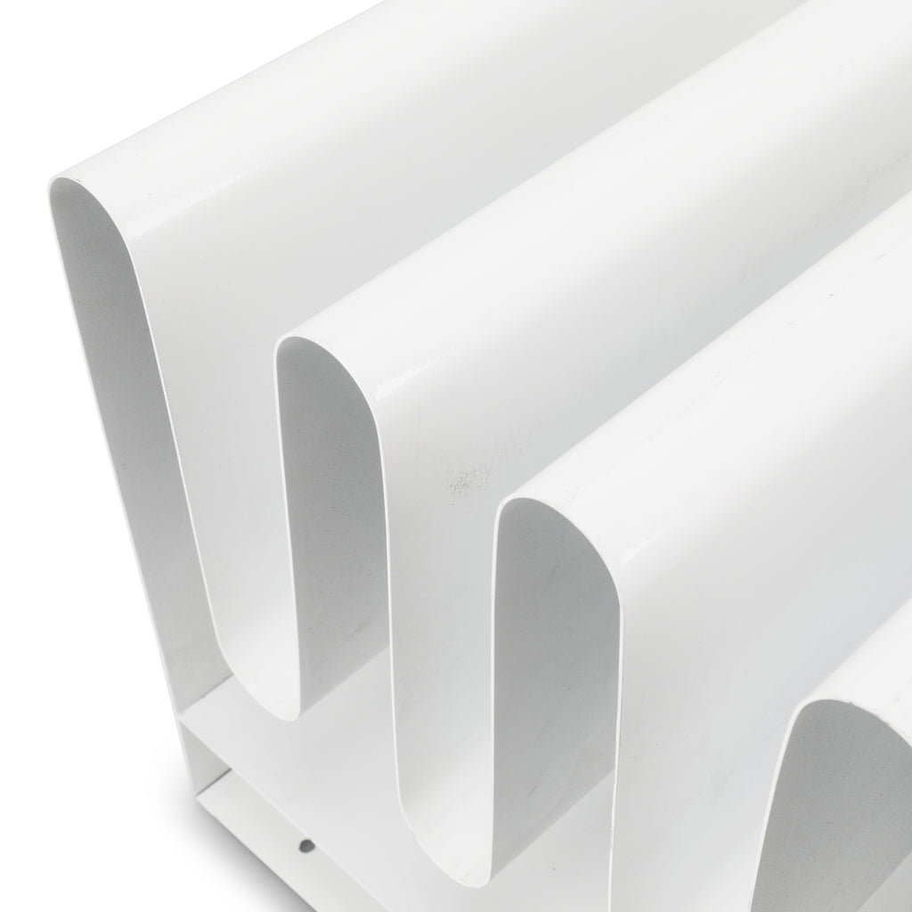 White Metal Magazine Rack