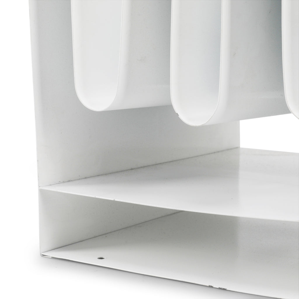 White Metal Magazine Rack