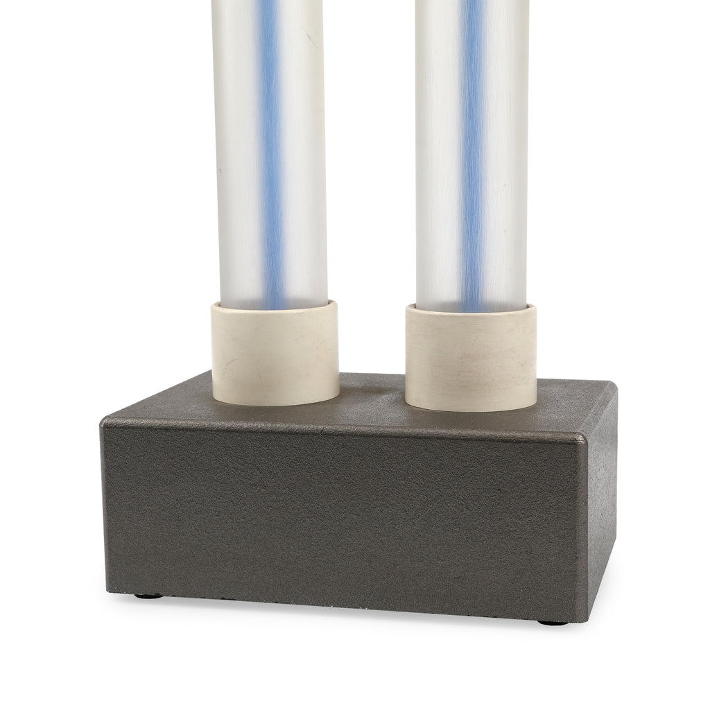 Sci-Fi Futuristic Table Lamp With Blue Columns