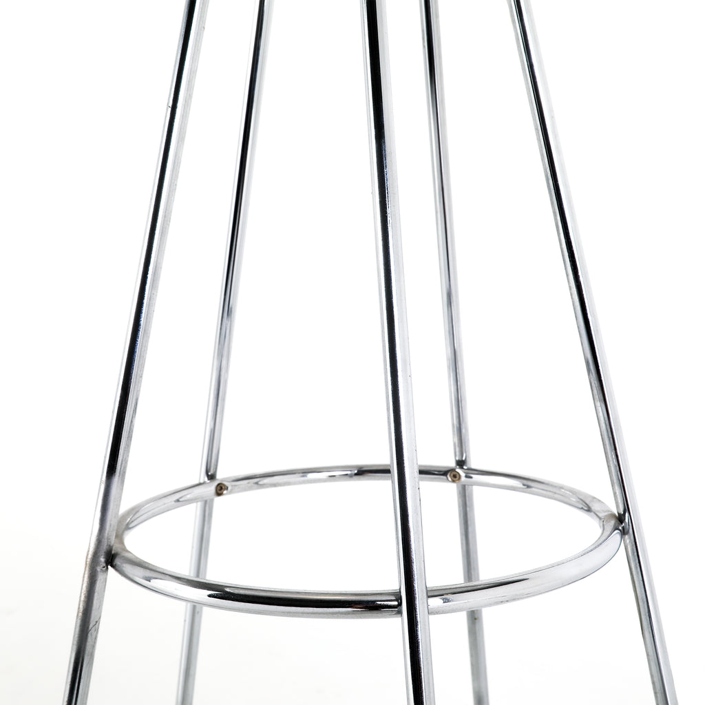 Sleek Chrome Floor Lamp w/ White Shade