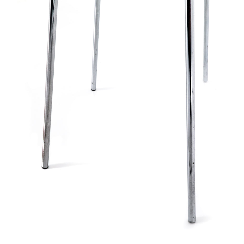 Sleek Chrome Floor Lamp w/ White Shade
