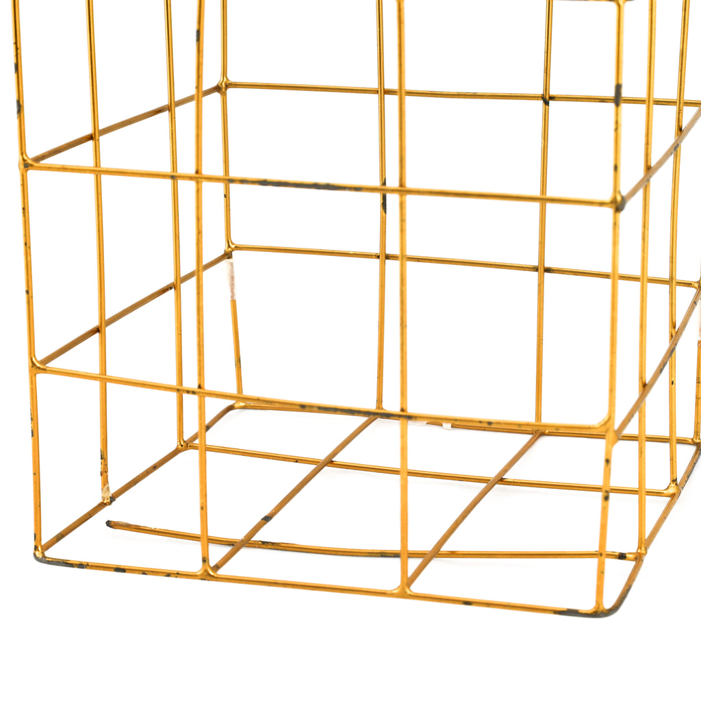 Rustic Gold Wire Cubes Set