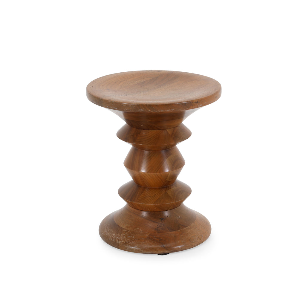 Turned Wood Side Table Pedestal