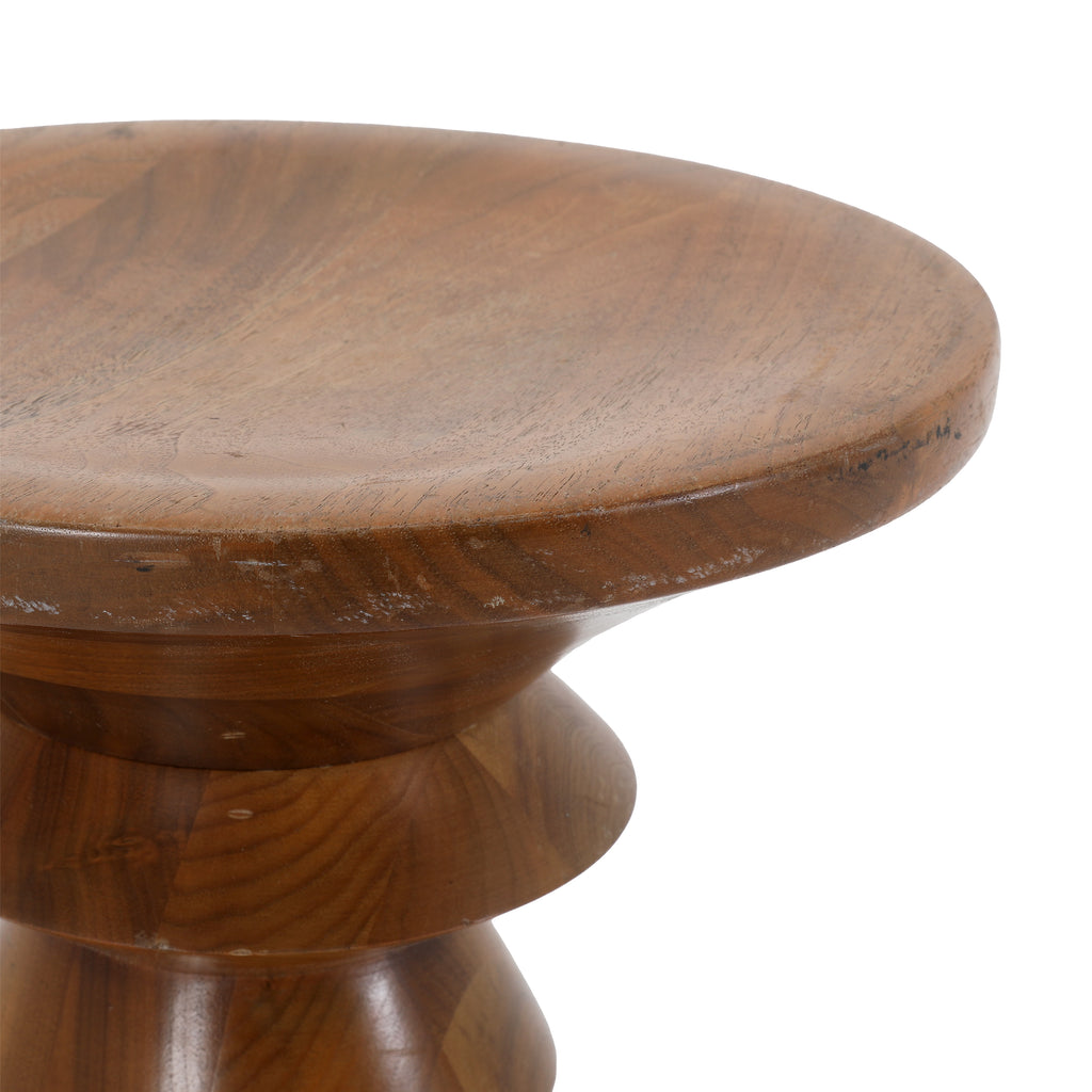 Turned Wood Side Table Pedestal
