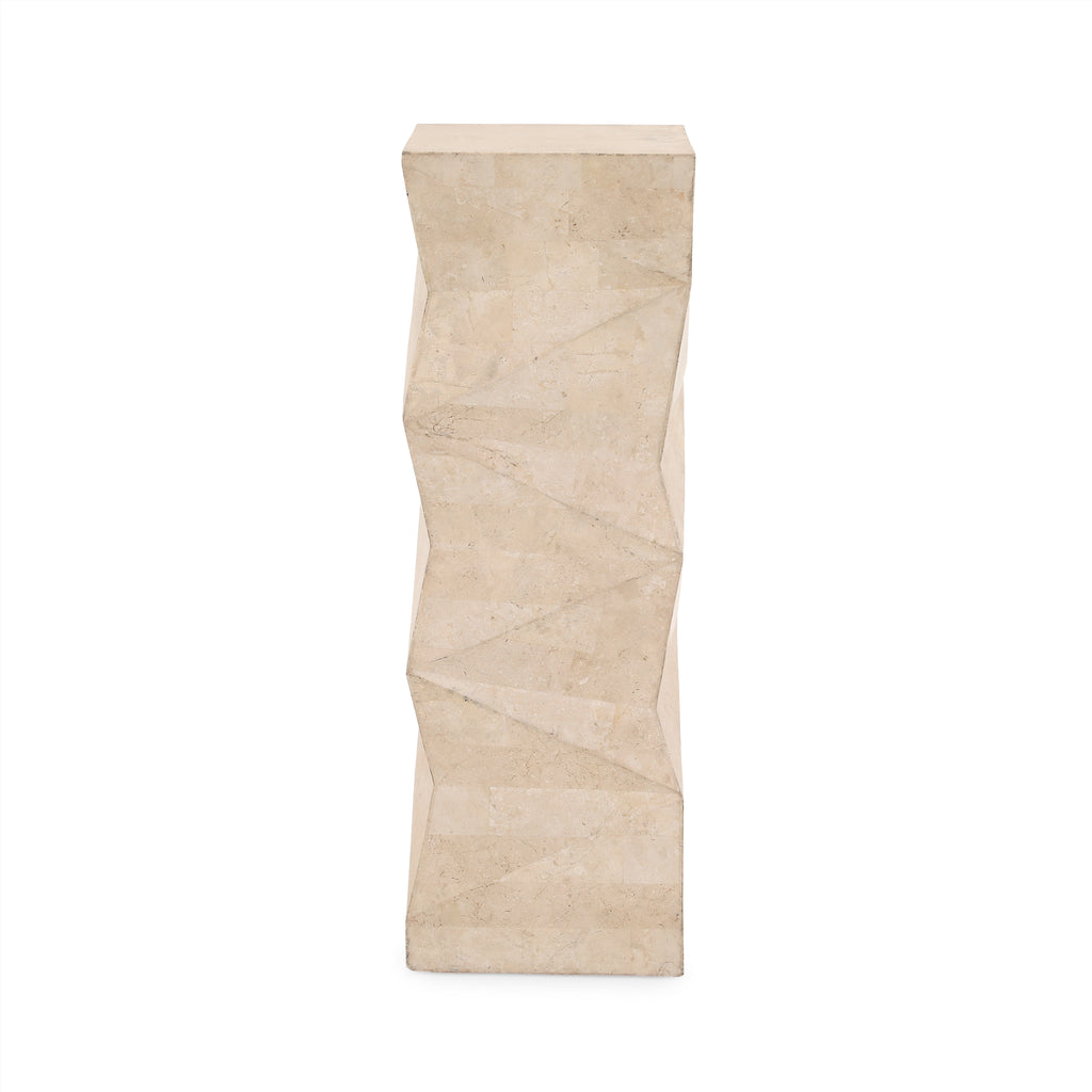 Tan Geometric Pedestal