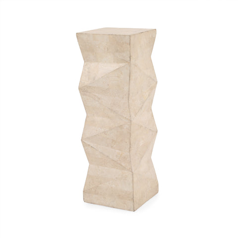 Tan Geometric Pedestal