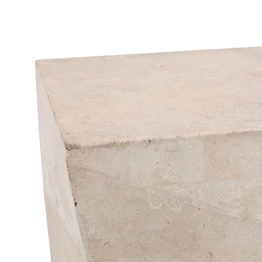 Tan Geometric Pedestal