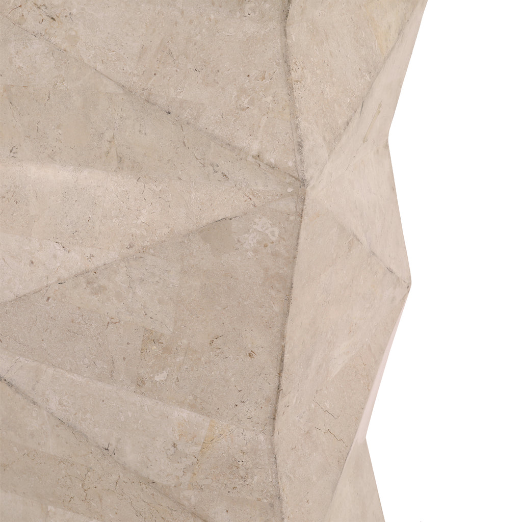 Tan Geometric Pedestal