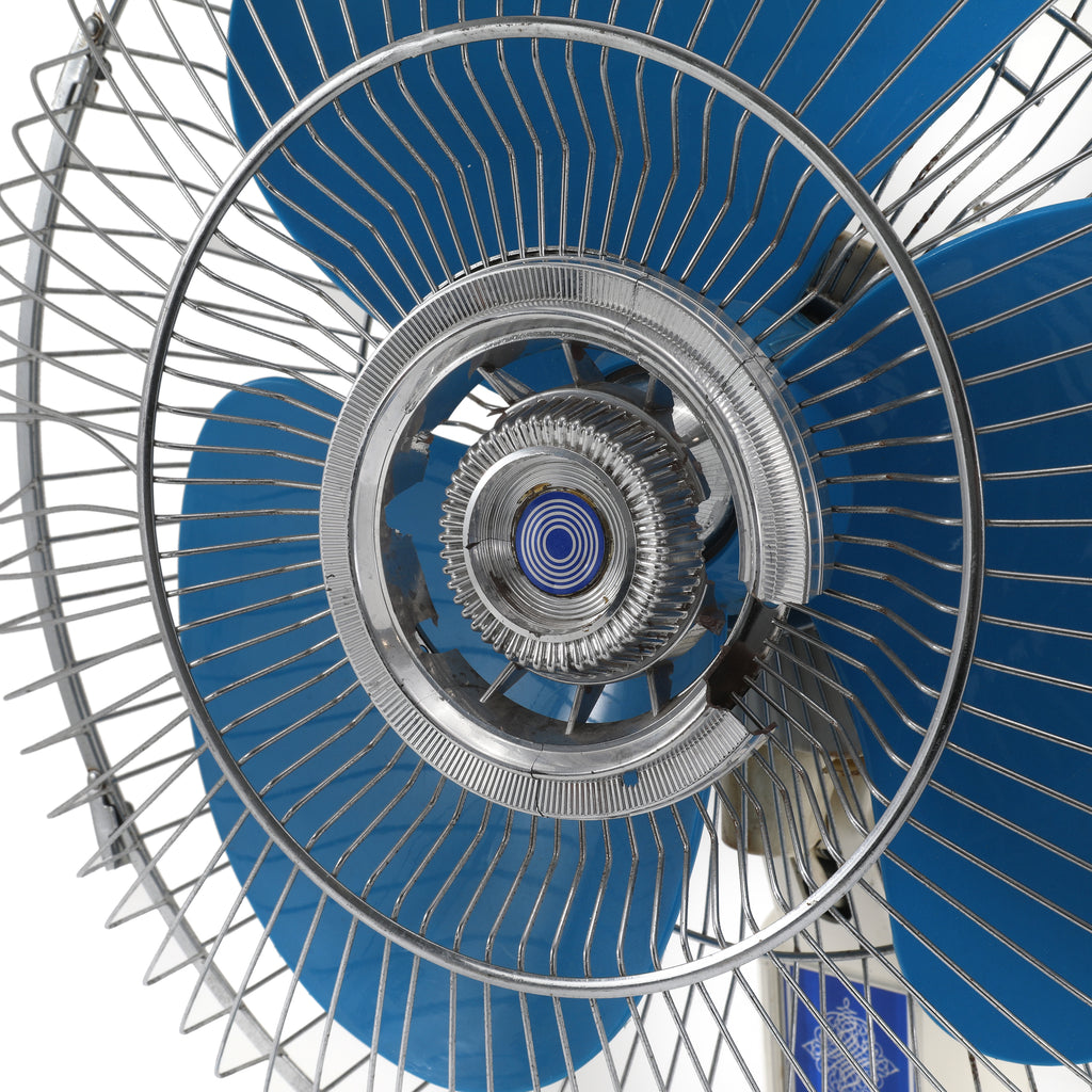 Blue & White Standing Fan