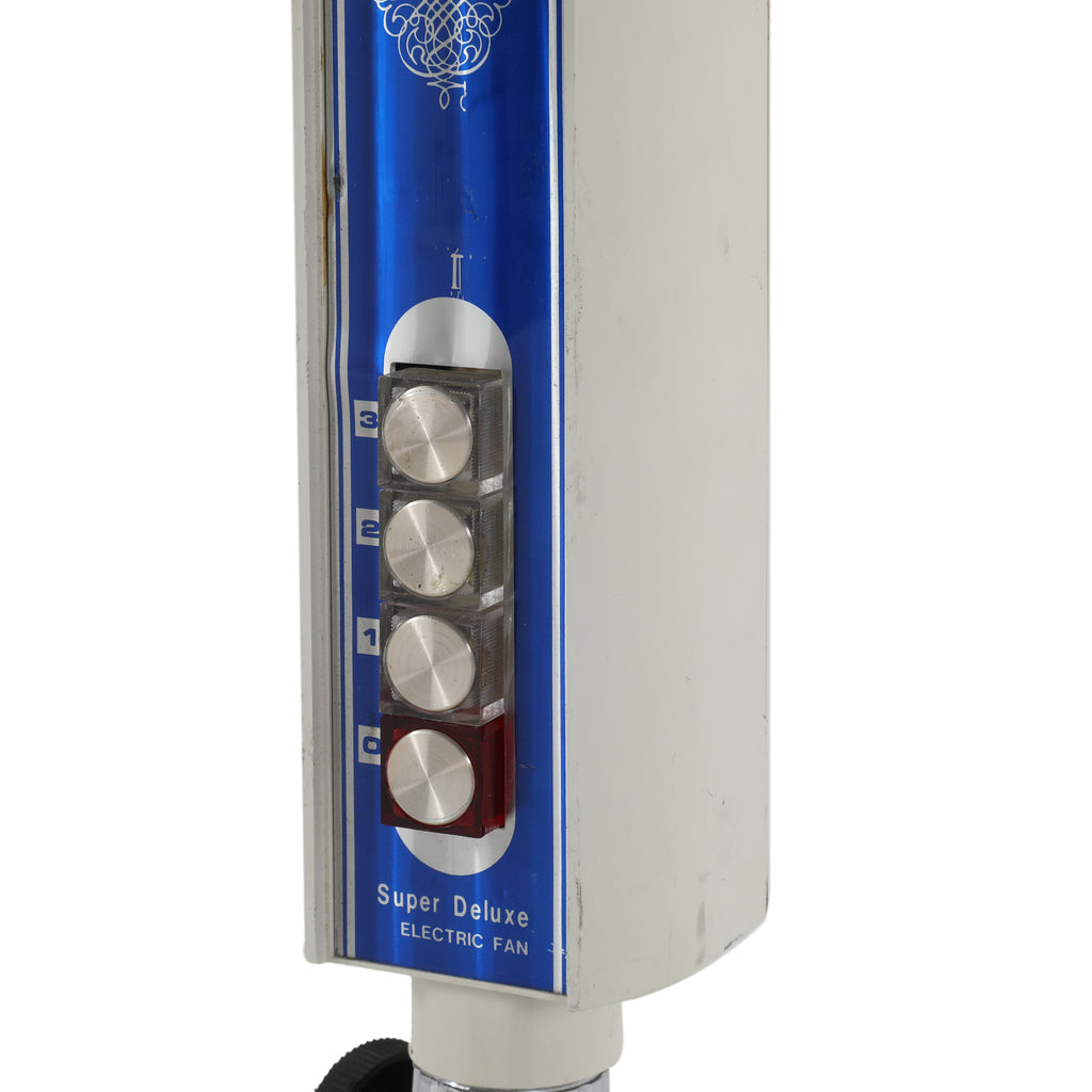Blue & White Standing Fan