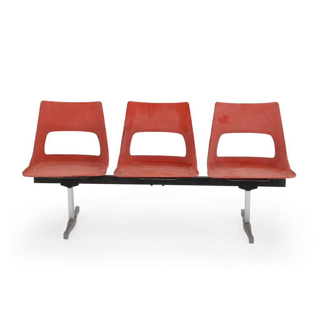 Orange Tandem Outdoor Bench
