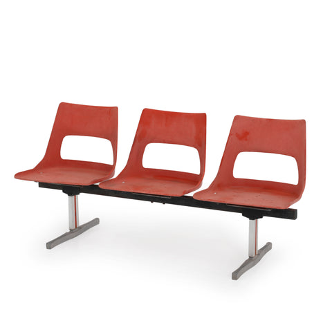 Orange Tandem Outdoor Bench