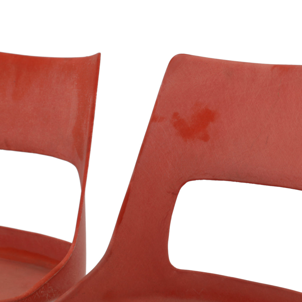 Orange Tandem Outdoor Bench