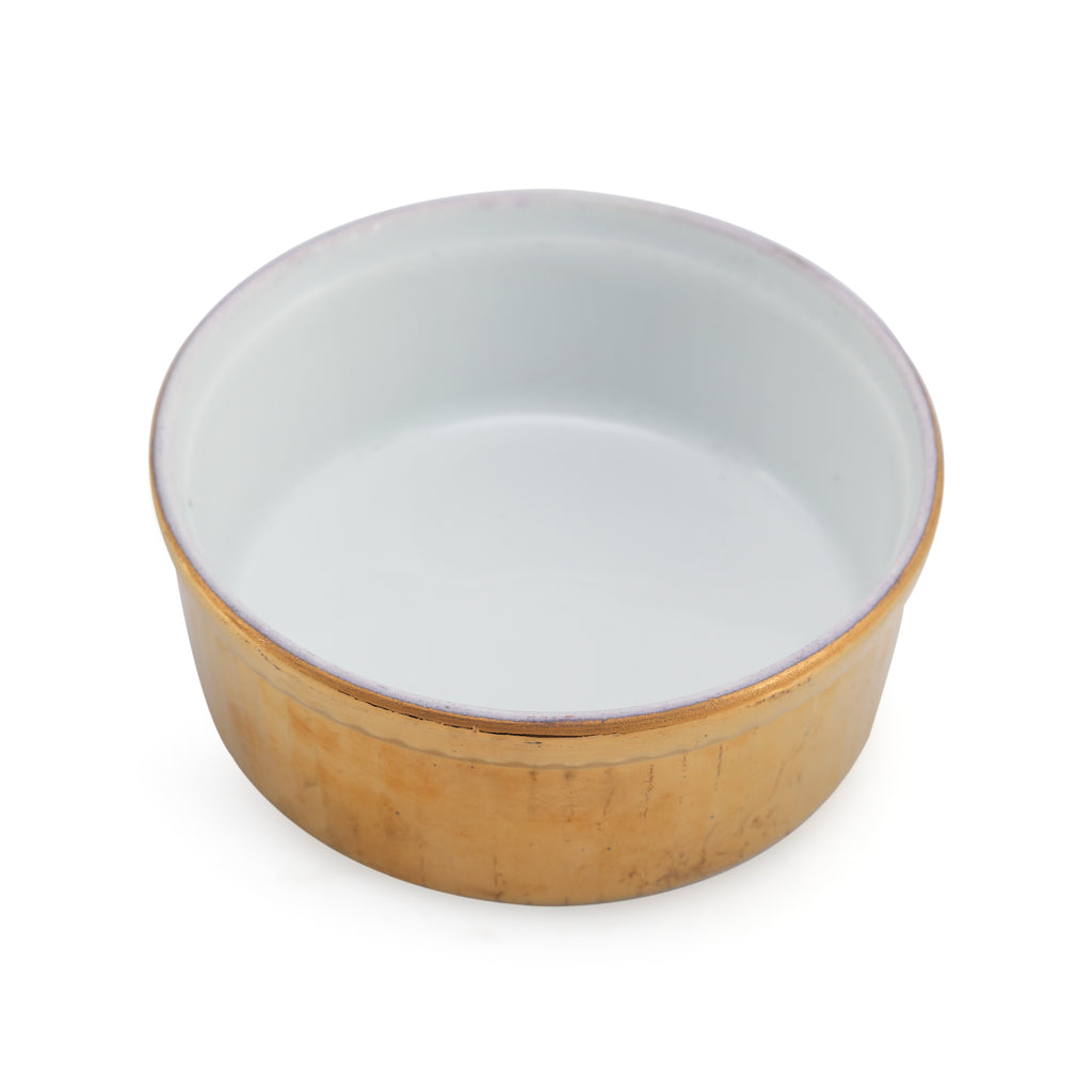 Gold Bowl w/ White Interior