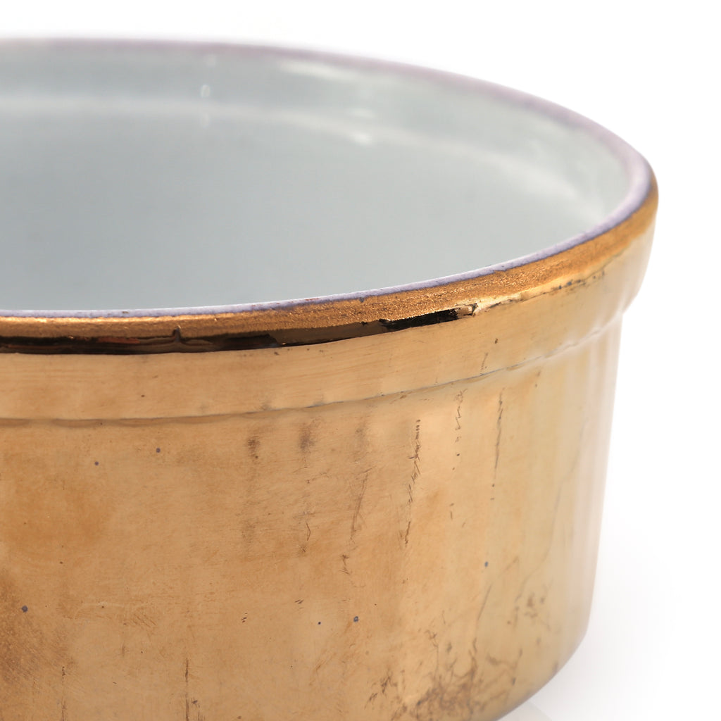 Gold Bowl w/ White Interior